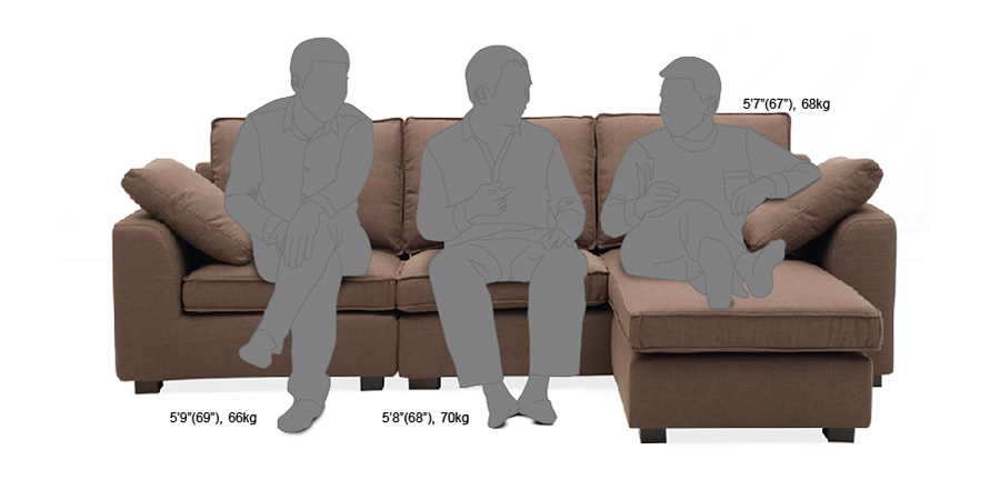 Thomas Fabric Sofa 3Seater With Ottoman